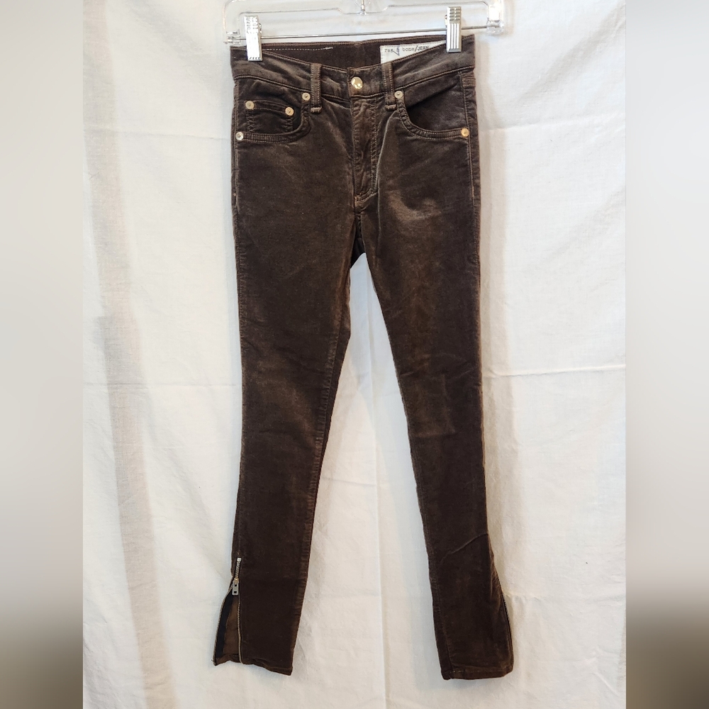 rag & bone Olive Velvet Women's Skinny Jeans